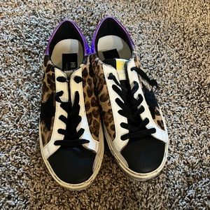 Leopard golden goose sneakers